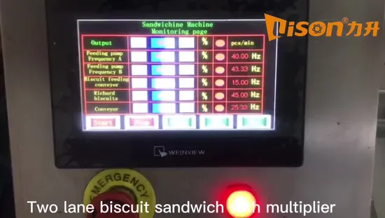 Chocolate Flavor Cream Filling Biscuit Sandwich Machine with Row Multiplier